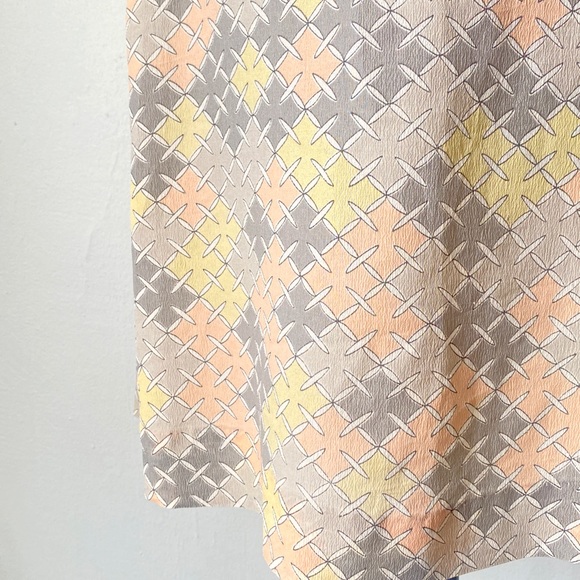 60s Dress Vintage Handmade Geometric Pattern Mod Nehru Mid Century - Picture 7 of 8